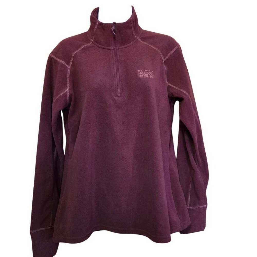 Mountain Hardwear Womens Burgundy‎ Quarter Zip Fleece Pullover Size Large L